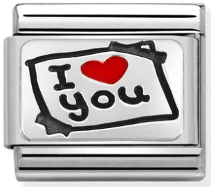 Love - I love you Post-it Silver Charm