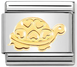 Animals - Turtle with Hearts Gold Charm
