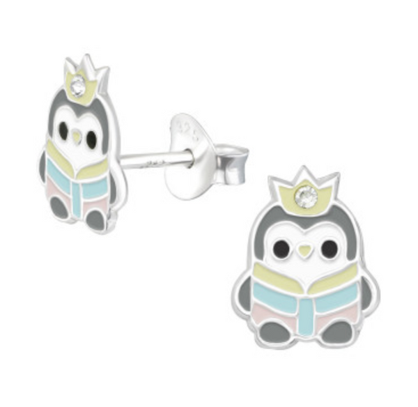 Kids Pastel Penguin Stud Earrings