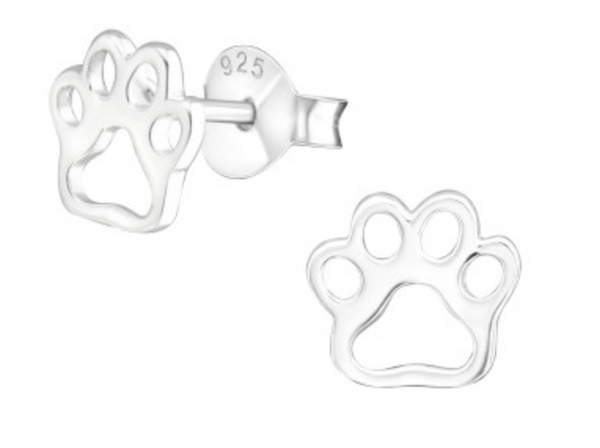 Kids Paw Print Stud Earring