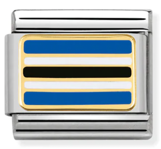 Africa Flag - Botswana Gold Charm
