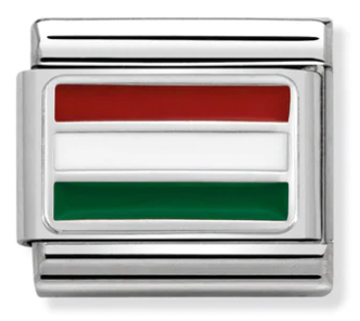 Silver Hungary Flag Charm