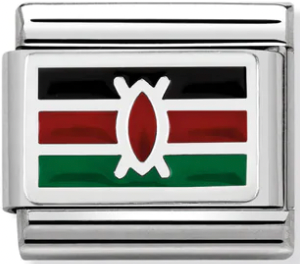Africa Flag - Kenya Silver Charm