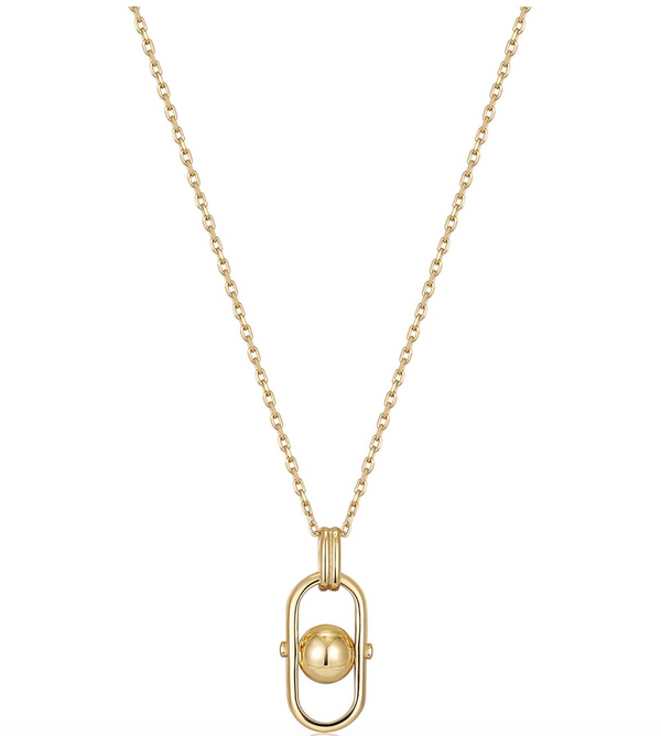 Spaced Out - Orb Link Drop Pendant Gold Necklace