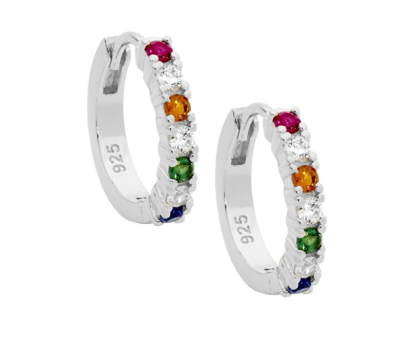 15mm multicoloured hoop earrings - 3 colours