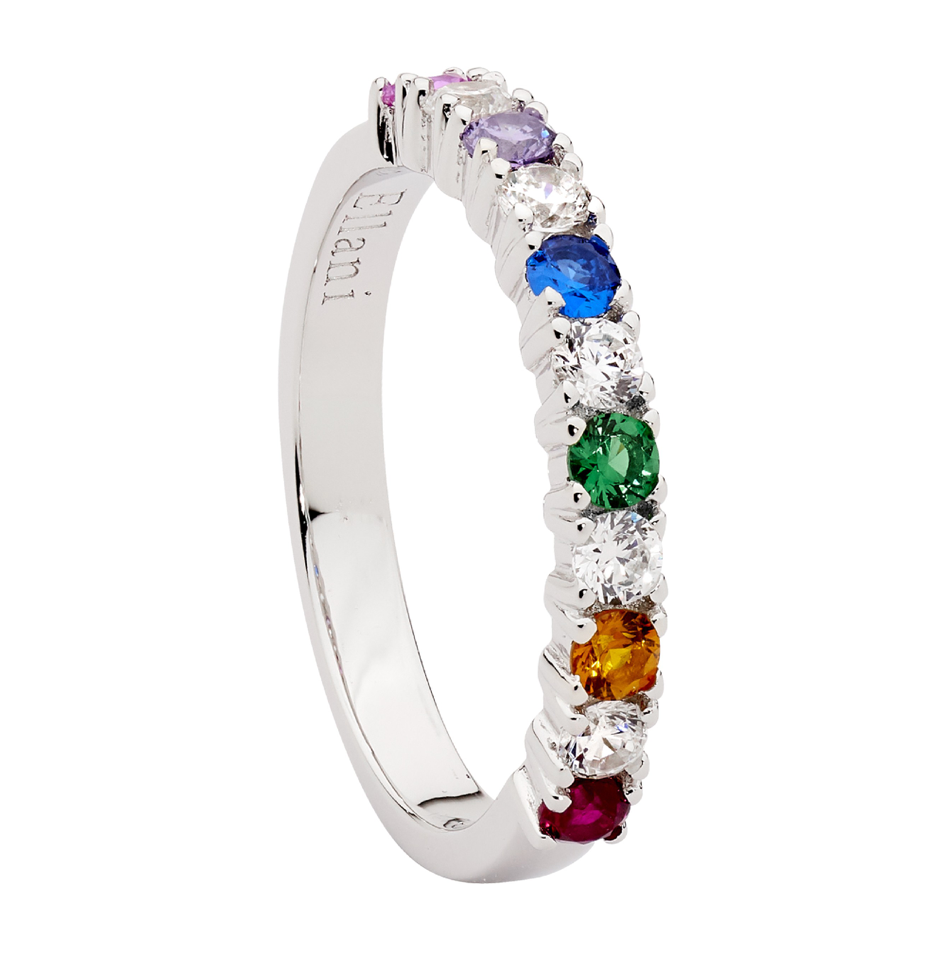 Ring - White & Multicoloured CZ - Size 8 (P1/2)