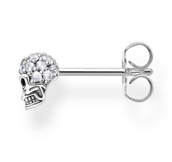 Skull Silver Ear Single Studs