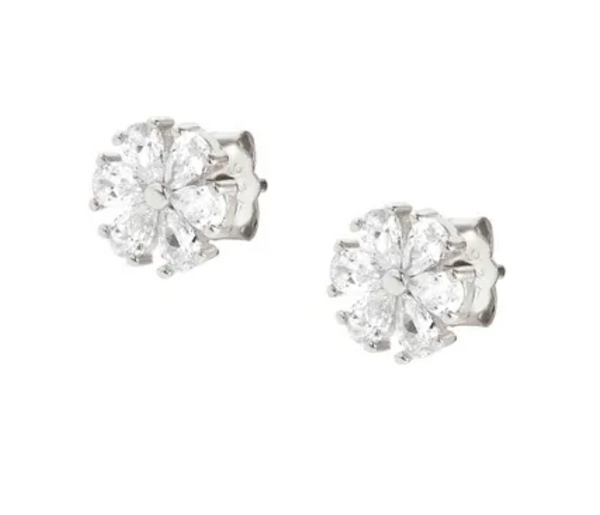 Sweetrock: Nature Flower CZ Silver Earrings