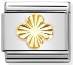 Etched Symbols - Four Leaf Clover Gold Charm