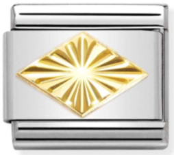 Etched Symbols - Rhombus Gold Charm