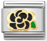 Nature - Black Camellia Gold Charm