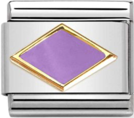 Symbols - Lilac Rhombus Gold Charm