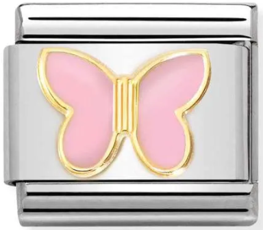 Animals - Pink Butterfly Gold Charm