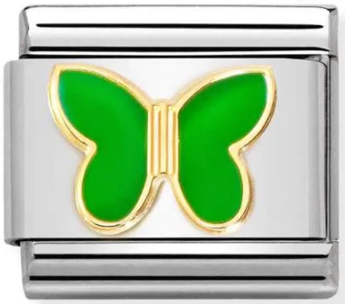 Animals - Green Butterfly Gold Charm