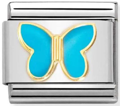 Animals - Turquoise Butterfly Gold Charm