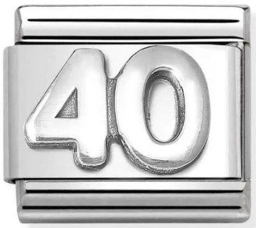 Birthday - 40th Oxidised Silver Charm