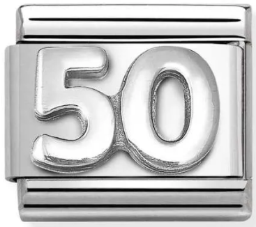 Birthday - 50th Oxidised Silver Charm