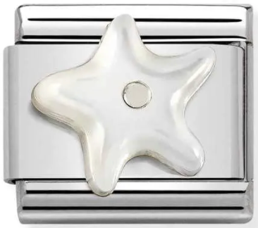Animals - Mother of Pearl Starfish Silver Charm