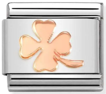 Good Luck - Four Leaf Clover Rosegold charm