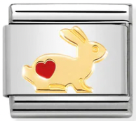 Animals - Rabbit with Heart Gold Charm
