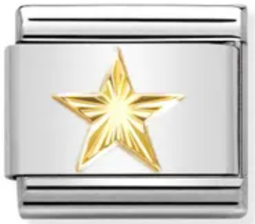 Etched Symbols - Star Gold Charm