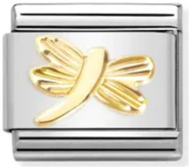 Etched Symbols - Dragonfly Gold Charm