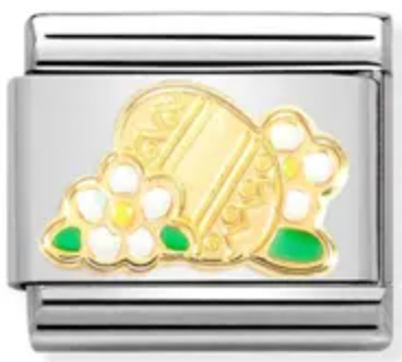Easter - Egg with Flowers Gold Charm
