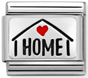 Love - Home with Red Heart Silver Charm