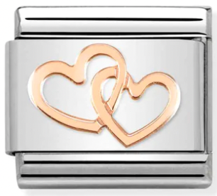 Love - Hearts Intertwined Rosegold Charm