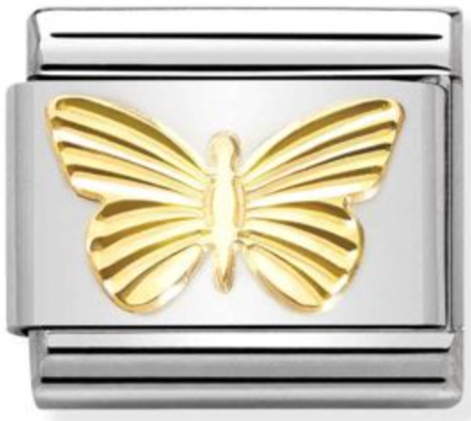 Etched Symbols - Butterfly Gold Charm