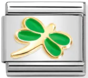 Animals - Green Dragonfly Gold Charm