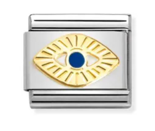 Etched - Blue God Eye Gold Charm