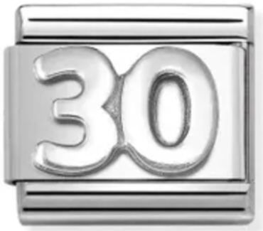 Birthday - 30th Oxidised Silver Charm