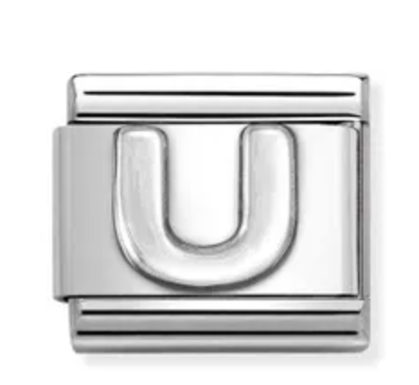 Silver Letter U Charm
