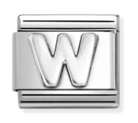 Silver Letter W Charm
