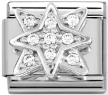 Symbols - Wind Rose with CZ Silver Charm