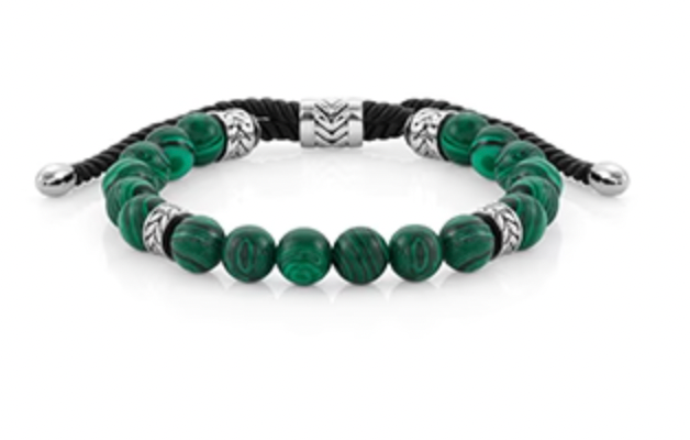 Men's green malachite bracelet
