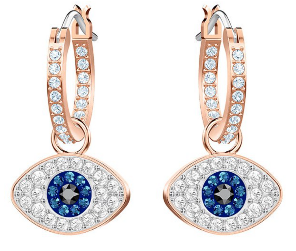 Swarovski Duo Evil Eye Hoop Earrings 5425857 Forever Jewellery