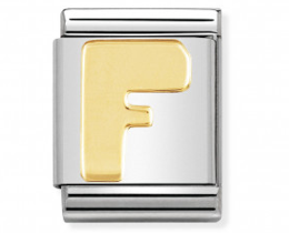 Nomination Letter F Big Gold Charm