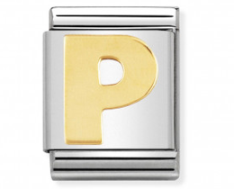 Nomination Letter P Big Gold Charm 