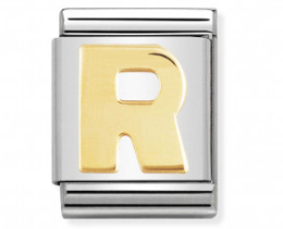 Nomination Letter R Big Gold Charm 
