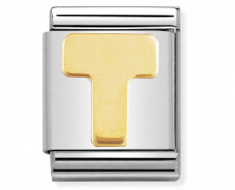 Nomination Letter T Big Gold Charm 