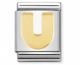 Nomination Letter U Big Gold Charm 