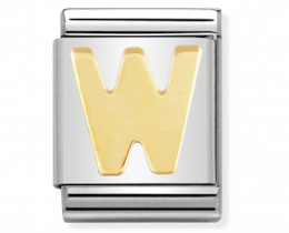 Nomination Letter W Big Gold Charm 
