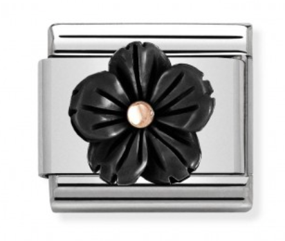 Nature - Onyx Bloom Rosegold Charm