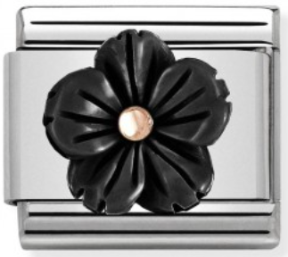 Nature - Onyx Bloom Rosegold Charm