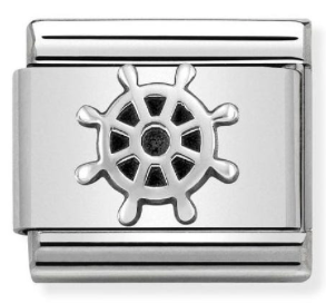 Symbol - Boat Wheel Silver Charm