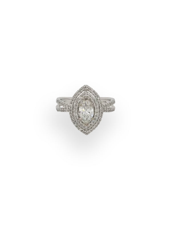 Elise Marquise Diamond Ring with Double Halo