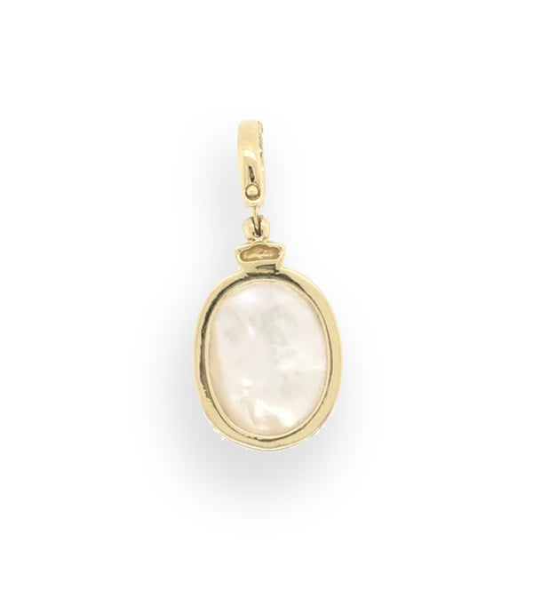 9ct Oval Pearl Gold Enhancer Pendant