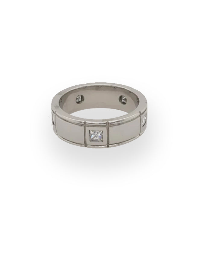 Platinum Band with Diamonds